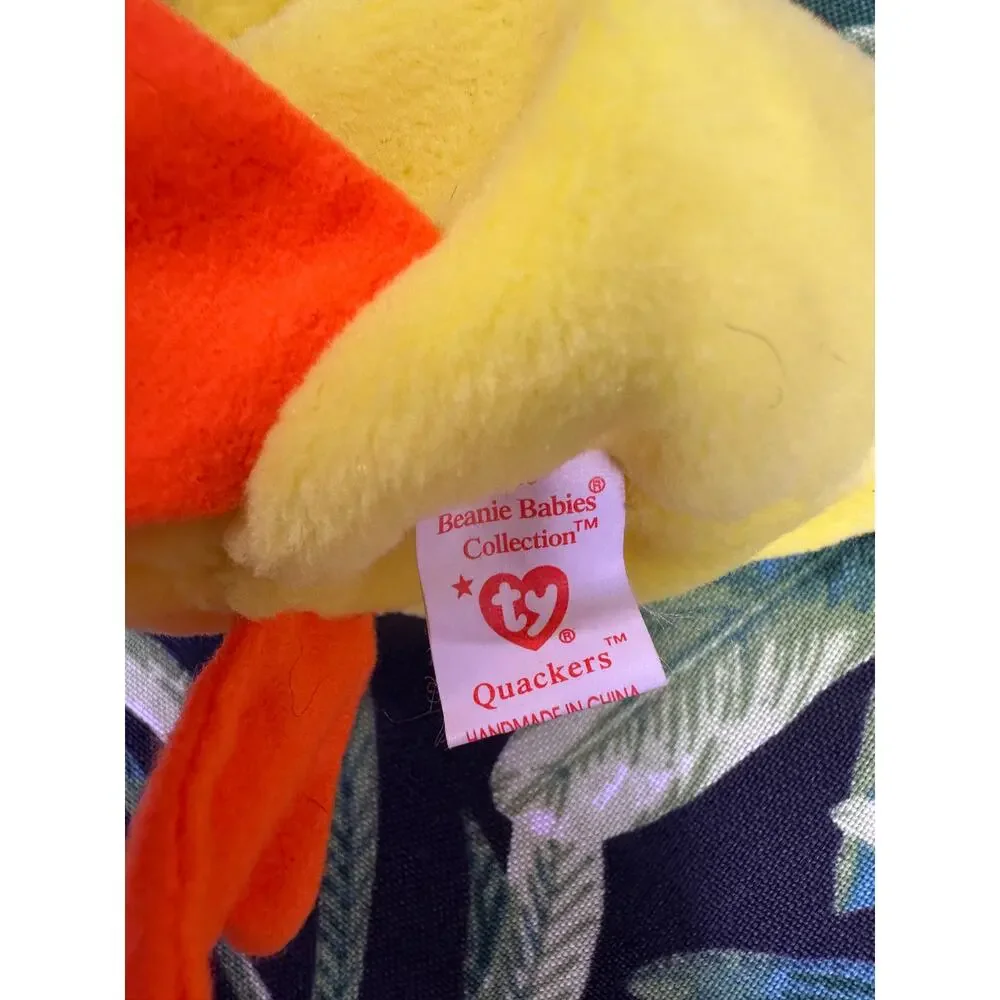 Vintage 1994  Rare Ty Beanie Babies Quackers  Retired